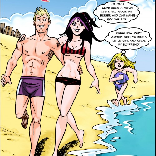 Alyssa regresses her big sister Kim and steals her boyfriend! in a fun Age Regression comic by DreamTales and Dan Parent