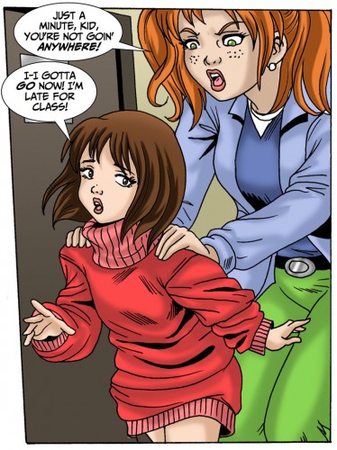 A shrunken Betsy tries to get away from mean Mandy in High School Confidential by DreamTales.